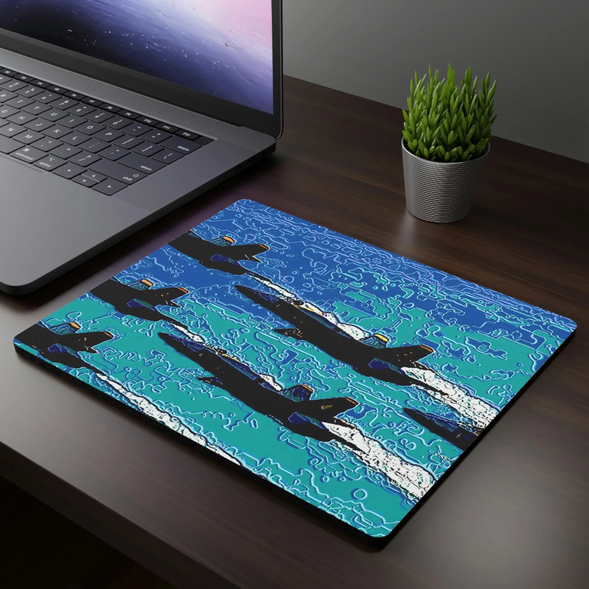 Rectangular Mouse Pad ... Seattle Seafair ..."Blue Angels Run Over Lake Washington" ... Circa Mid 1980's ... Dr FJ Holt ... Original Works ...
