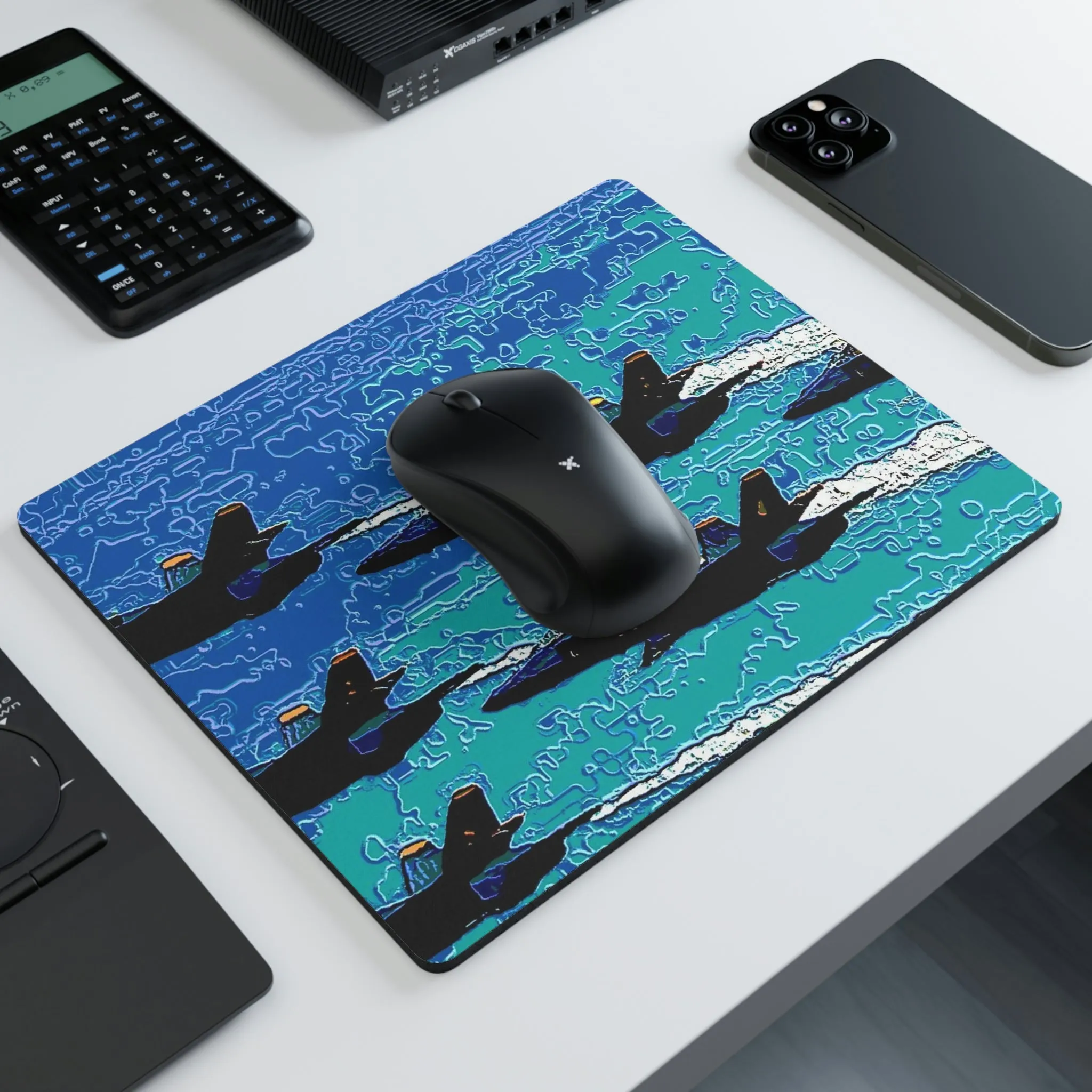 Rectangular Mouse Pad ... Seattle Seafair ..."Blue Angels Run Over Lake Washington" ... Circa Mid 1980's ... Dr FJ Holt ... Original Works ...