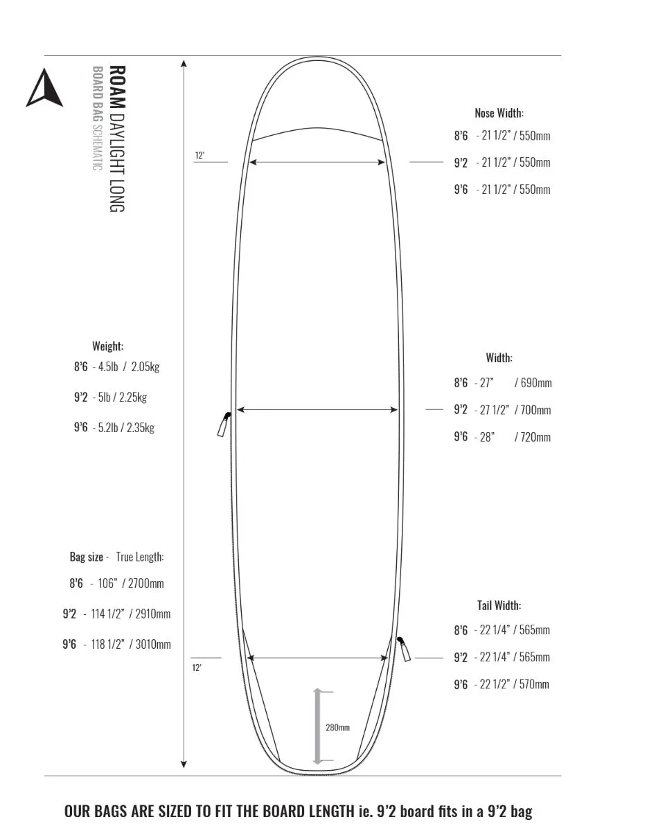 Roam Longboard Day Lite Day Surfboard Bag