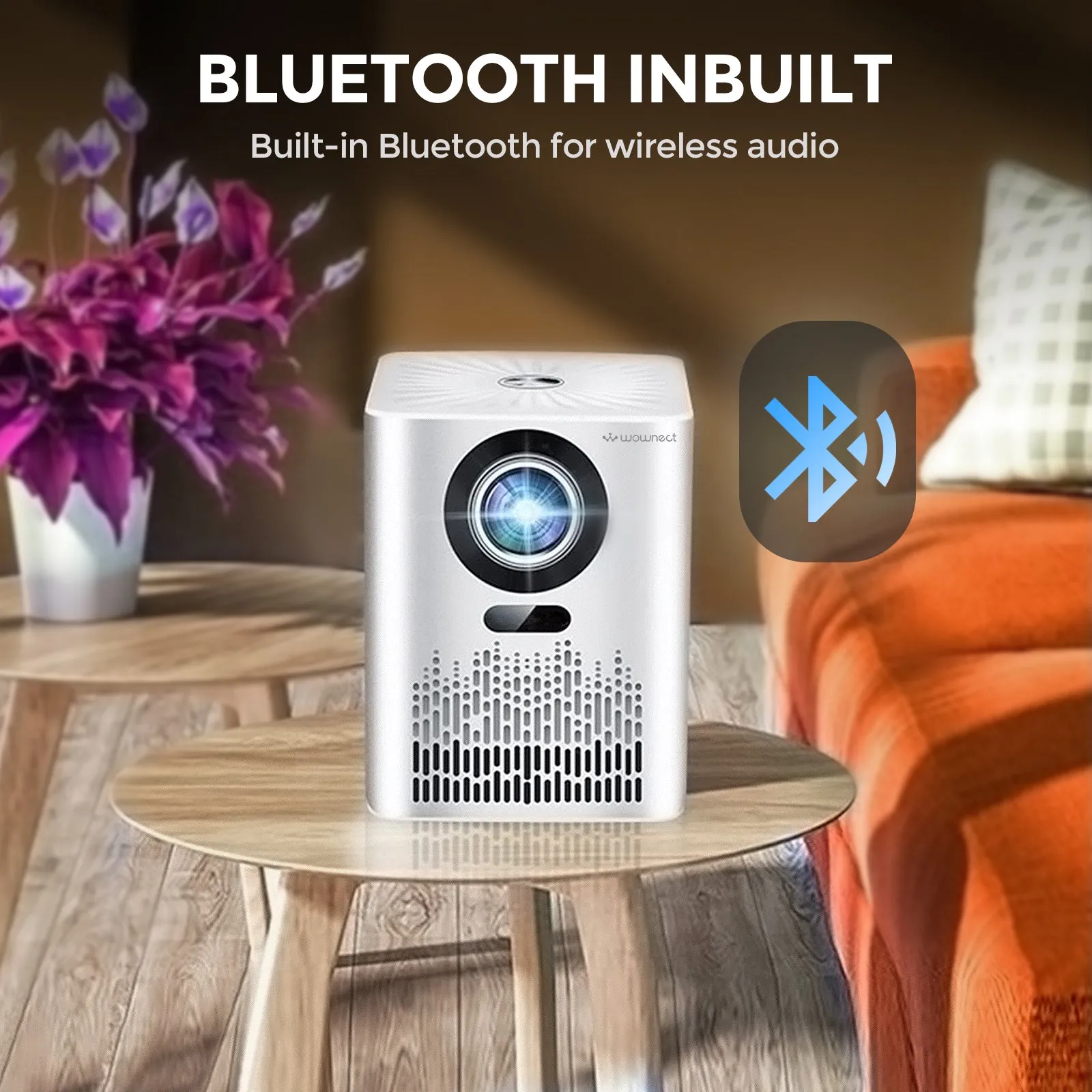 S8 Mini WiFi Projector With 100" Projector Screen Included| 5000 Lumens Portable Outdoor Movie Projector | 100" Screen Supported WiFi Bluetooth Mirroring for Phone