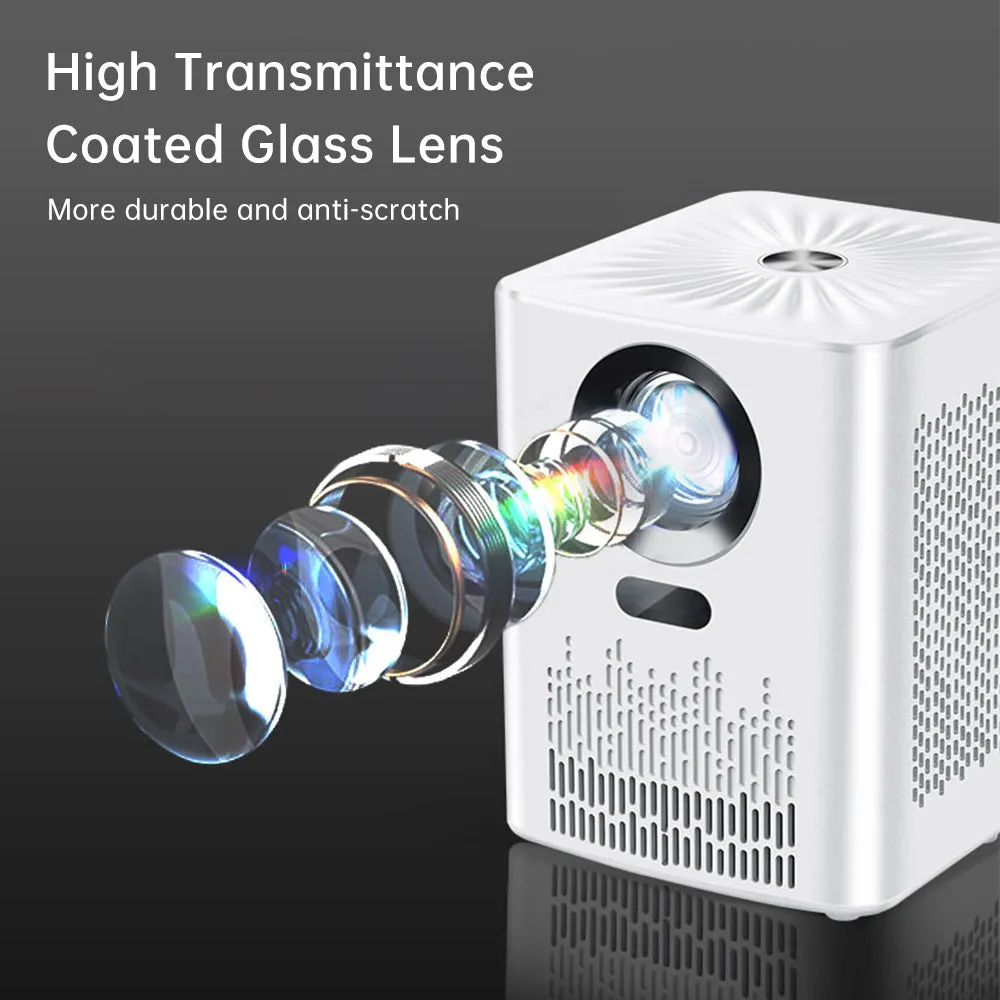S8 Mini WiFi Projector With 100" Projector Screen Included| 5000 Lumens Portable Outdoor Movie Projector | 100" Screen Supported WiFi Bluetooth Mirroring for Phone