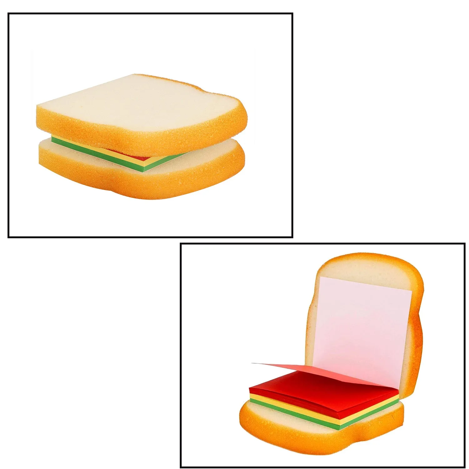 Sandwich Shaped Notepad  /  Sticky Notes  /  Memo Pads, Unique Mini Notes (Multicolor)