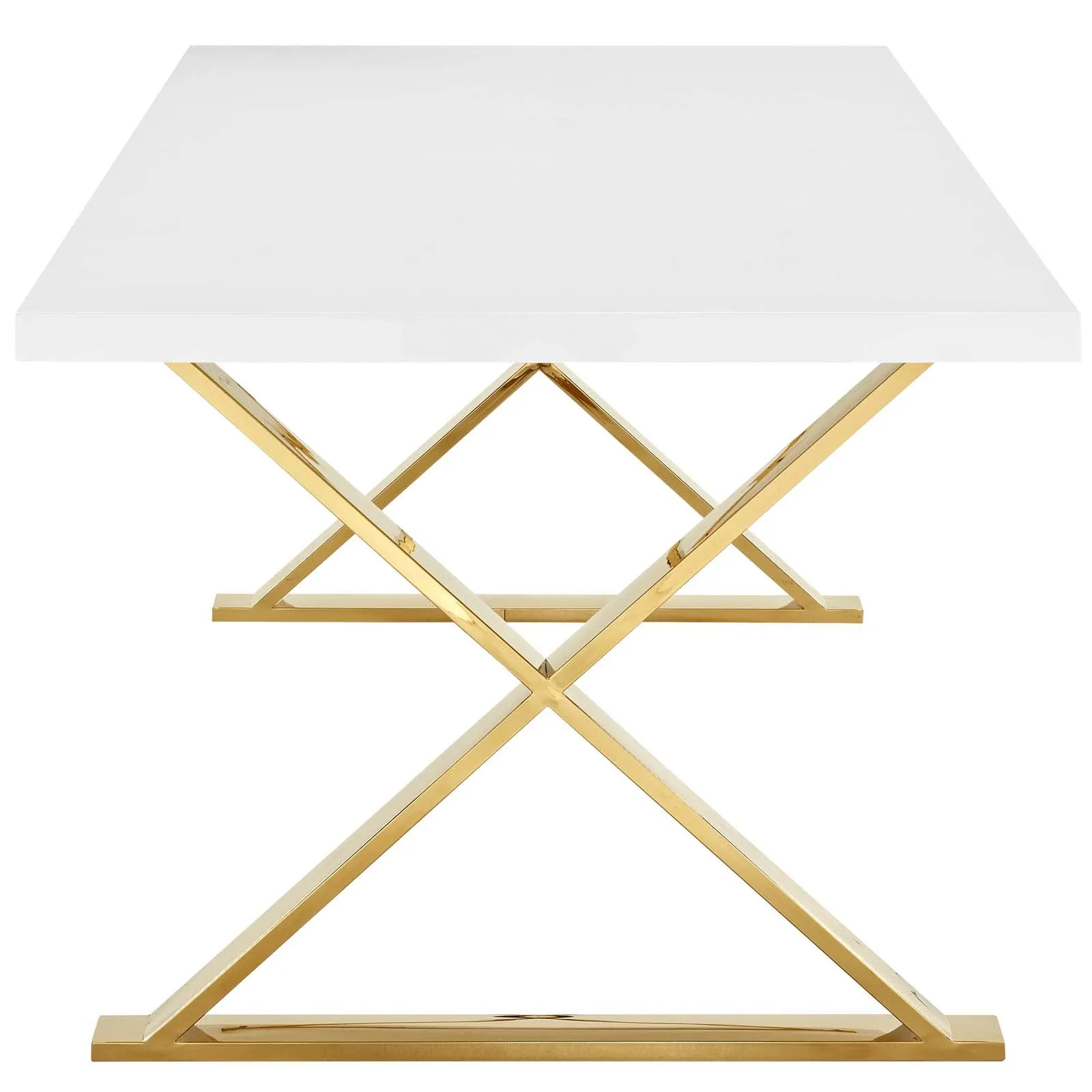 Sector Dining Table White Gold EEI-3034-WHI