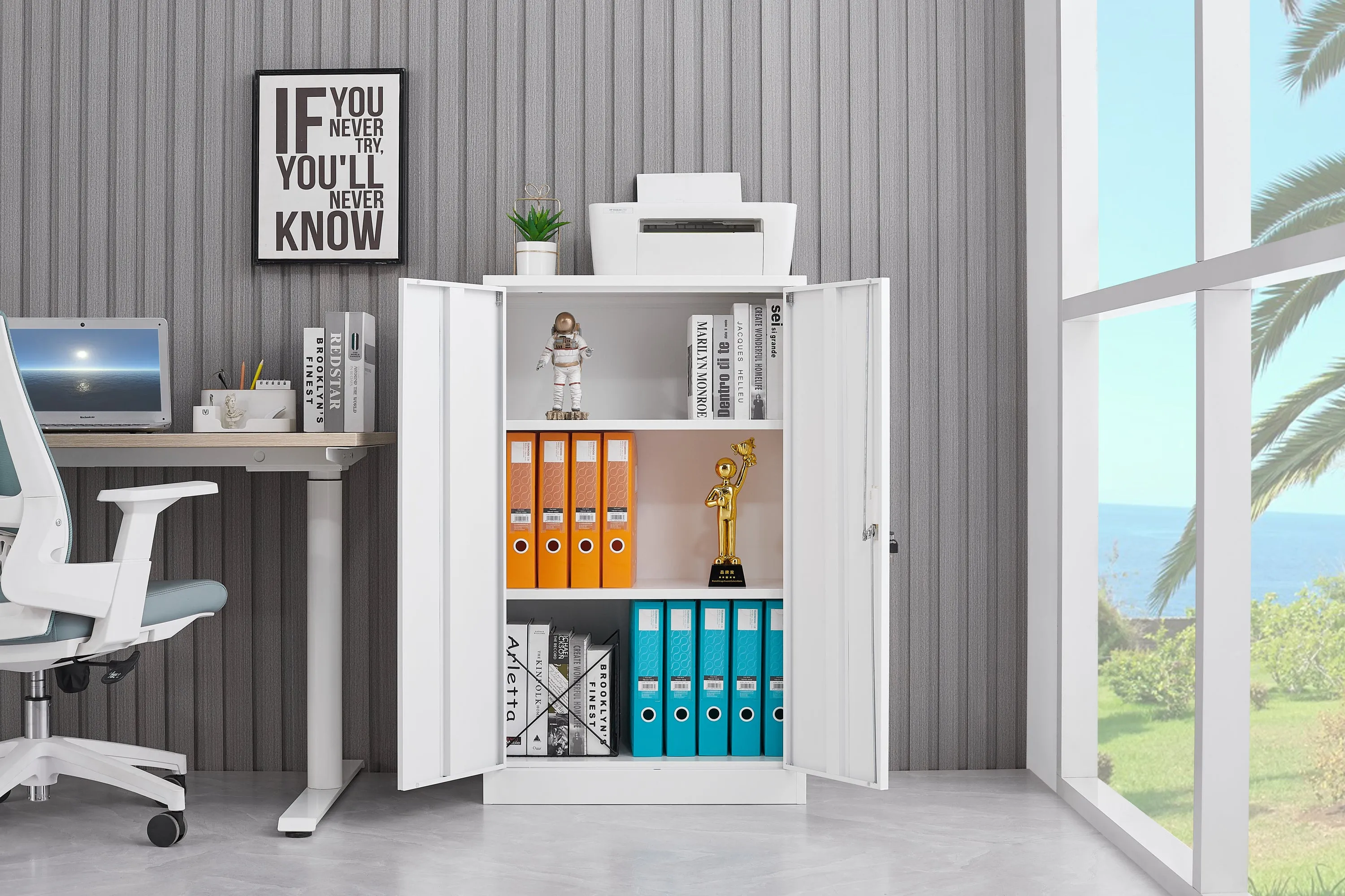 Secure Guard Storage Metal Cabinet - White