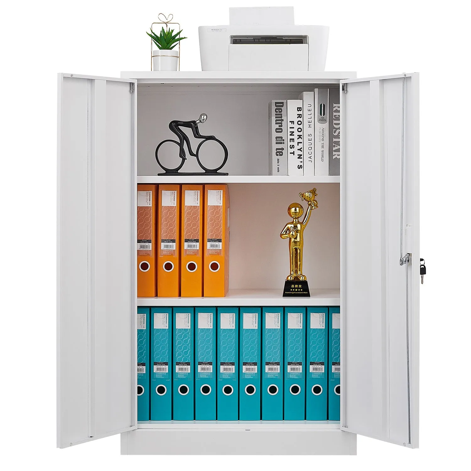Secure Guard Storage Metal Cabinet - White