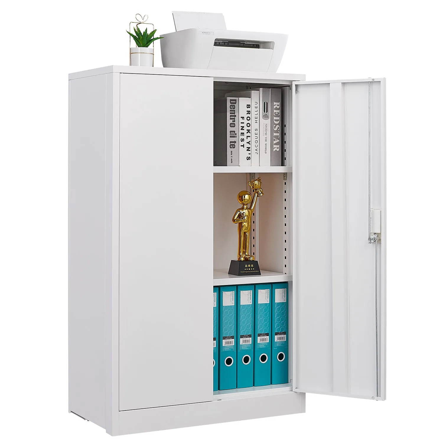 Secure Guard Storage Metal Cabinet - White