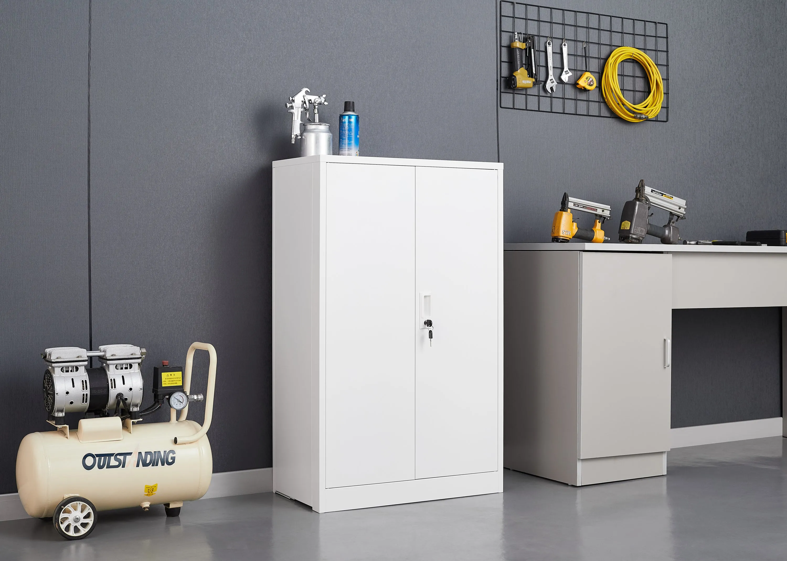 Secure Guard Storage Metal Cabinet - White