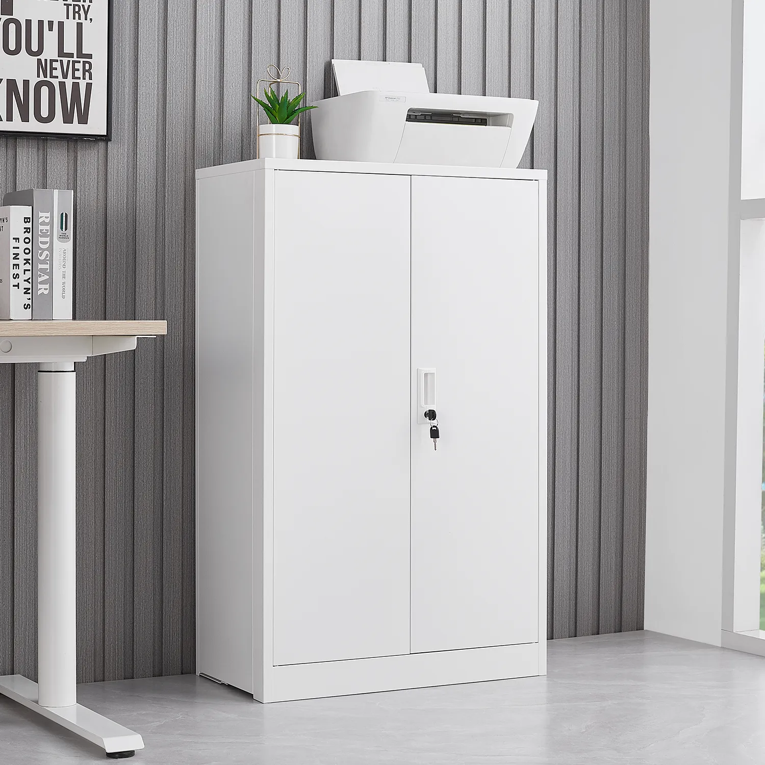 Secure Guard Storage Metal Cabinet - White