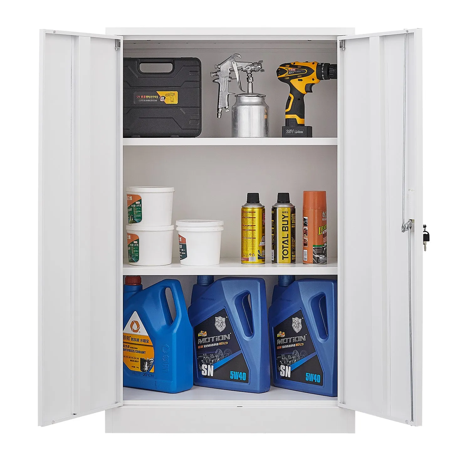 Secure Guard Storage Metal Cabinet - White