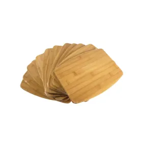 (Set of 12) 12"X9" Round Edge Bulk Plain Bamboo Serving Cutting Boards for Customized, Personalized Engraving Purpose (Without Handle)