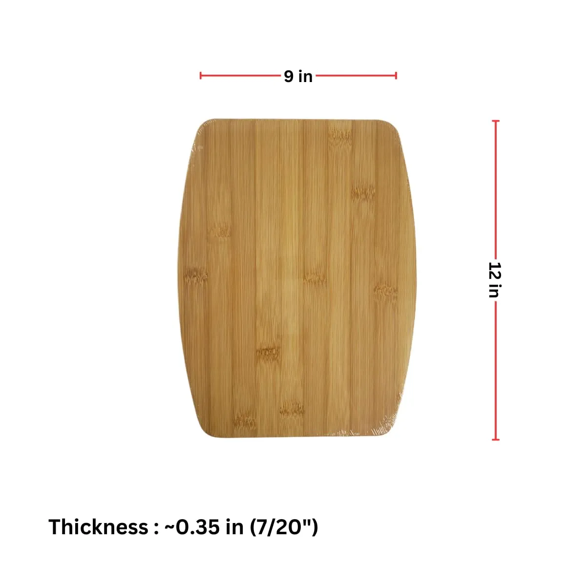 (Set of 12) 12"X9" Round Edge Bulk Plain Bamboo Serving Cutting Boards for Customized, Personalized Engraving Purpose (Without Handle)