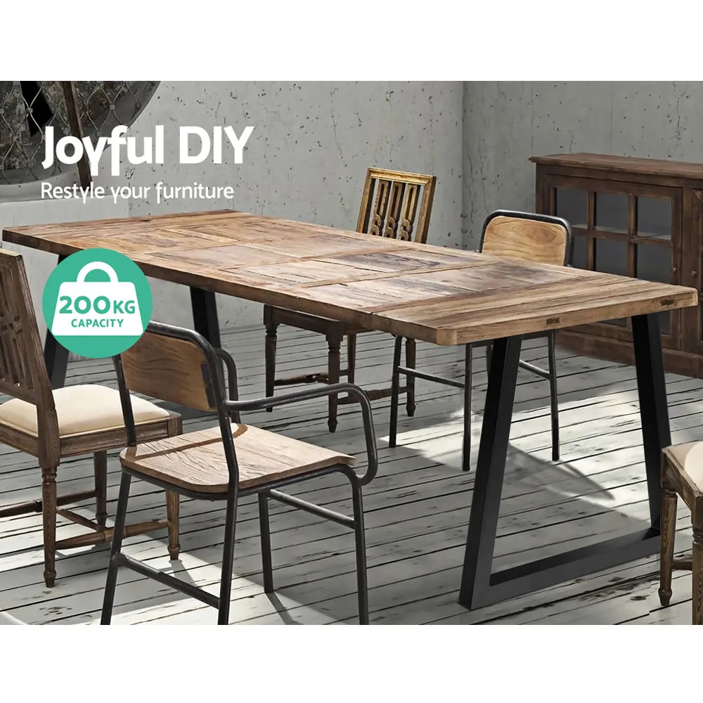Set of 2 Coffee Dining Table Legs Steel Industrial Vintage Bench Metal Trapezoid 710MM