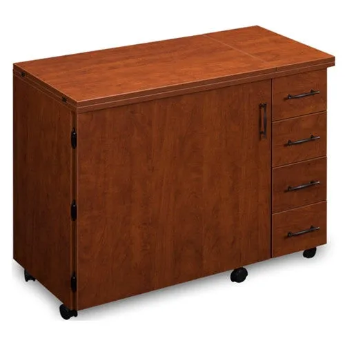 Sewing Machine Desk with 4 Drawers in Cherry