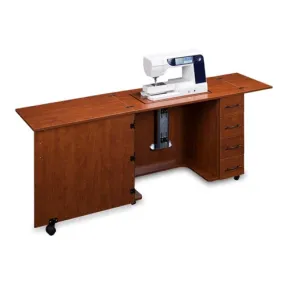 Sewing Machine Desk with 4 Drawers in Cherry