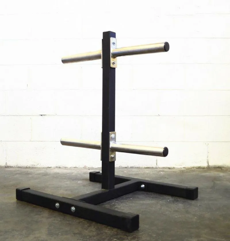 Short Vertical Bumper Plate Tree with 2 Bar Holders