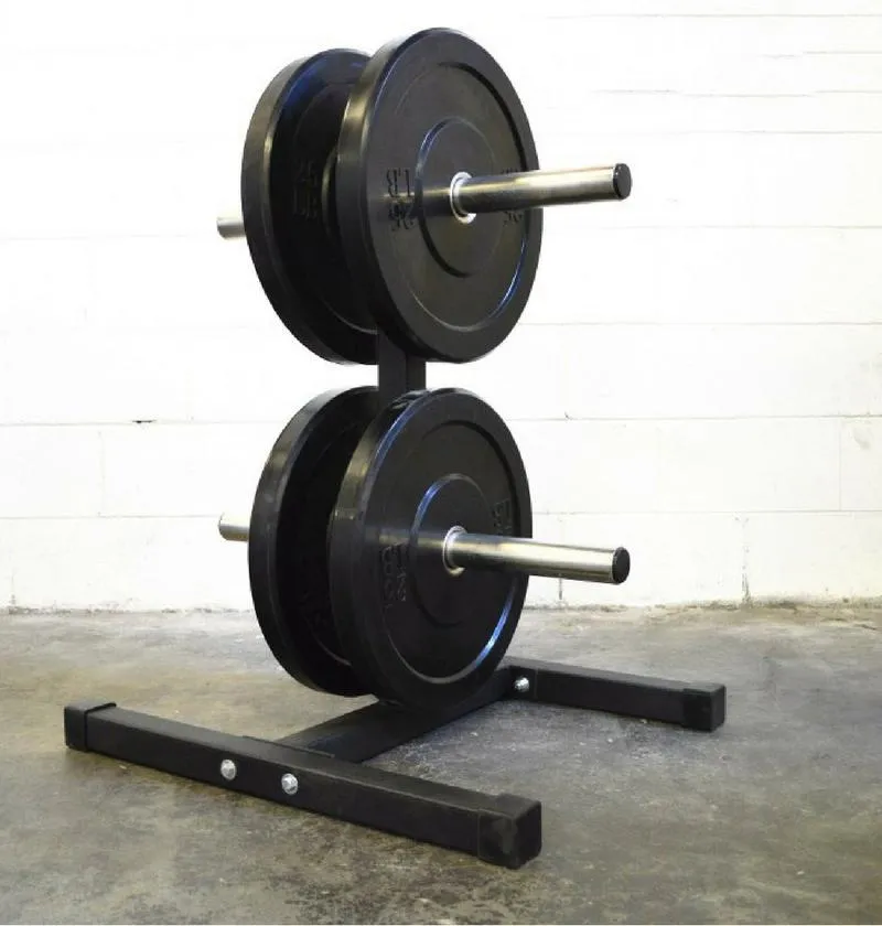 Short Vertical Bumper Plate Tree with 2 Bar Holders