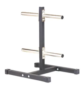 Short Vertical Bumper Plate Tree with 2 Bar Holders