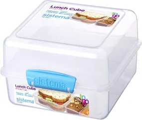 Sistema To Go Collection Lunch Cube Compact Food Storage Container, 5.9 Cup, Color Varies | Great for Meal Prep | BPA Free, Reusable