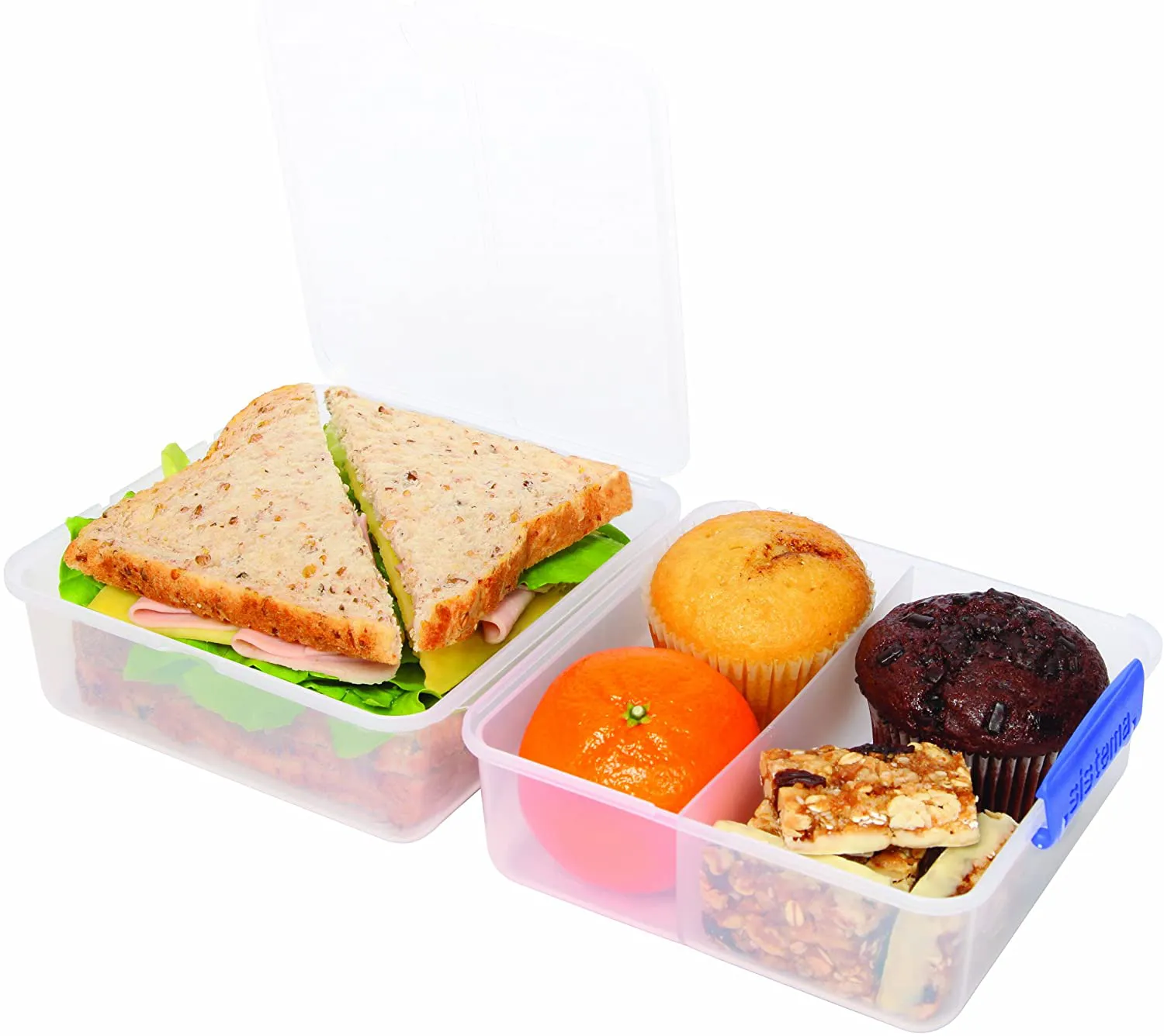 Sistema To Go Kids Lunch Boxes & Meal Containers | 2 Twist 'n' Sip Kids Water Bottles, 2 Lunch Cube Max with Dividers & 2 Leak-Proof Yoghurt Pots | BPA-Free