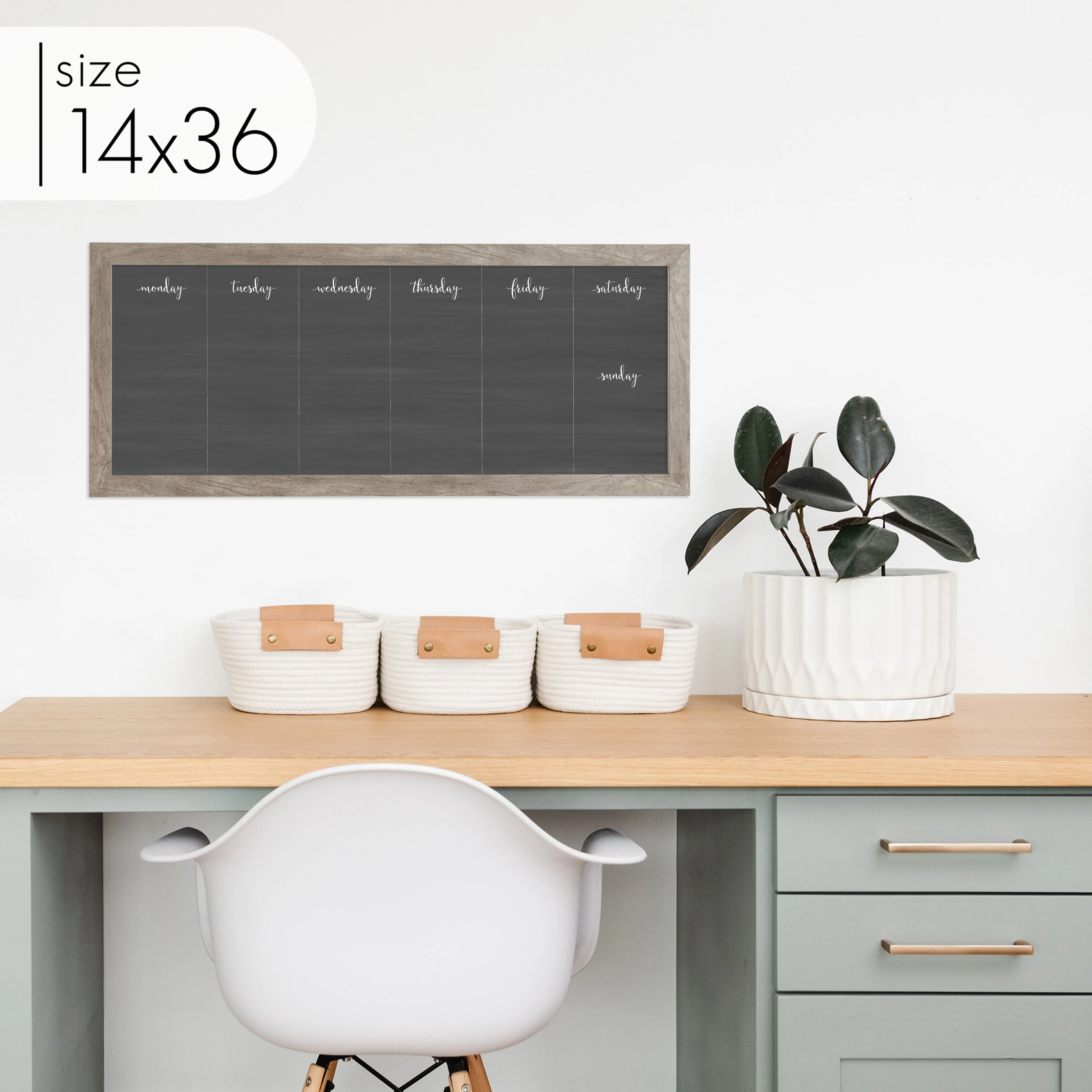 Slim Weekly Framed Chalkboard | Horizontal Knope