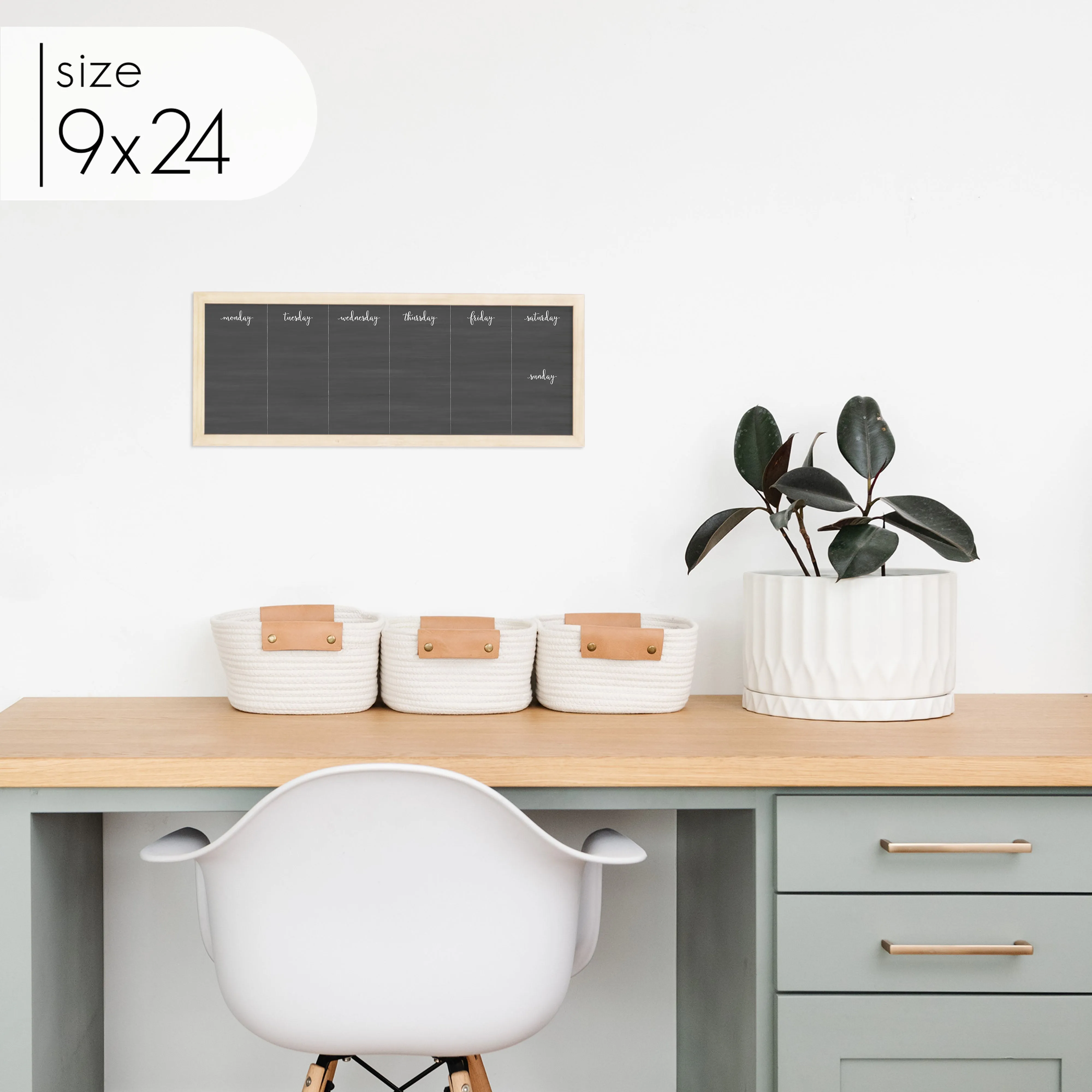 Slim Weekly Framed Chalkboard | Horizontal Knope