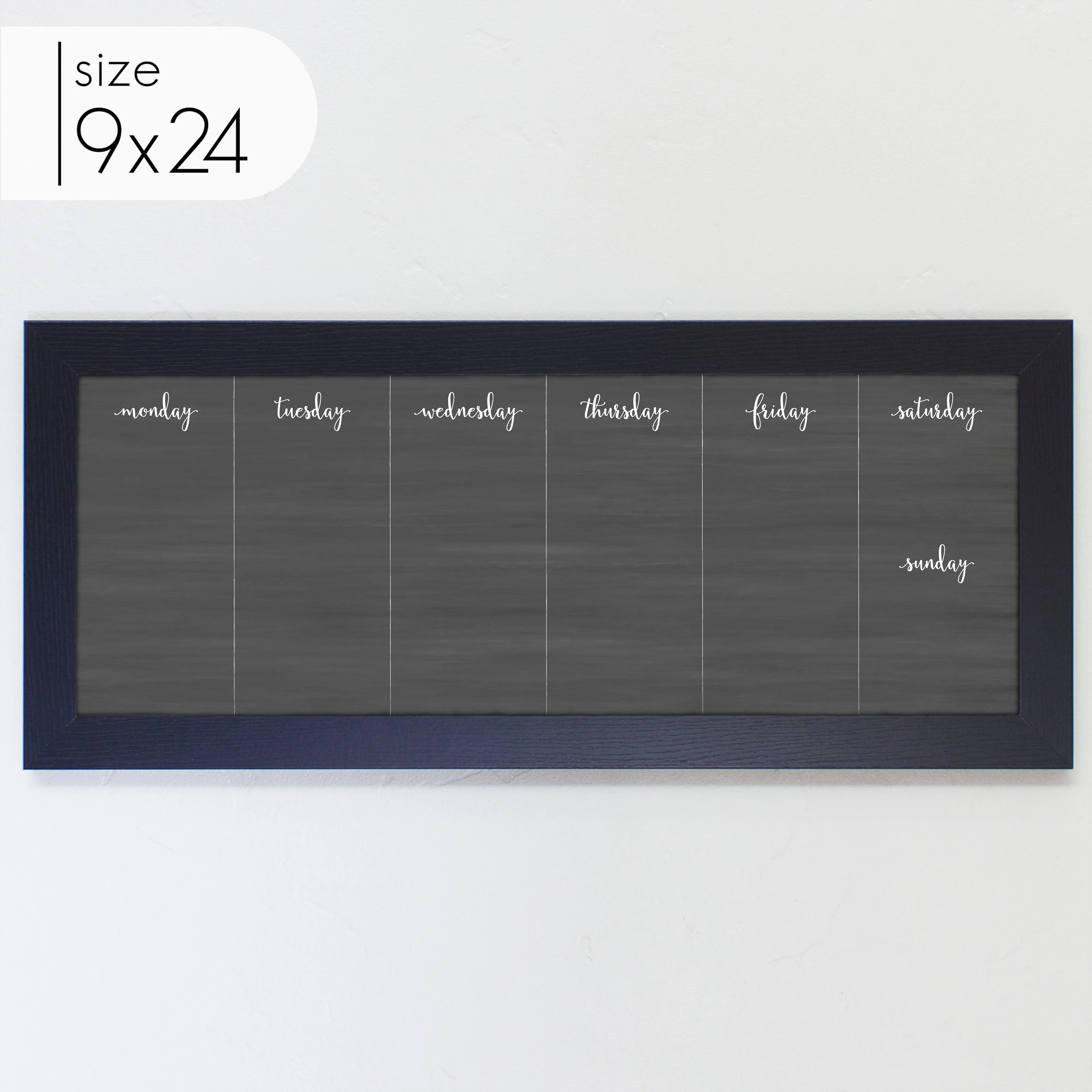 Slim Weekly Framed Chalkboard | Horizontal Knope