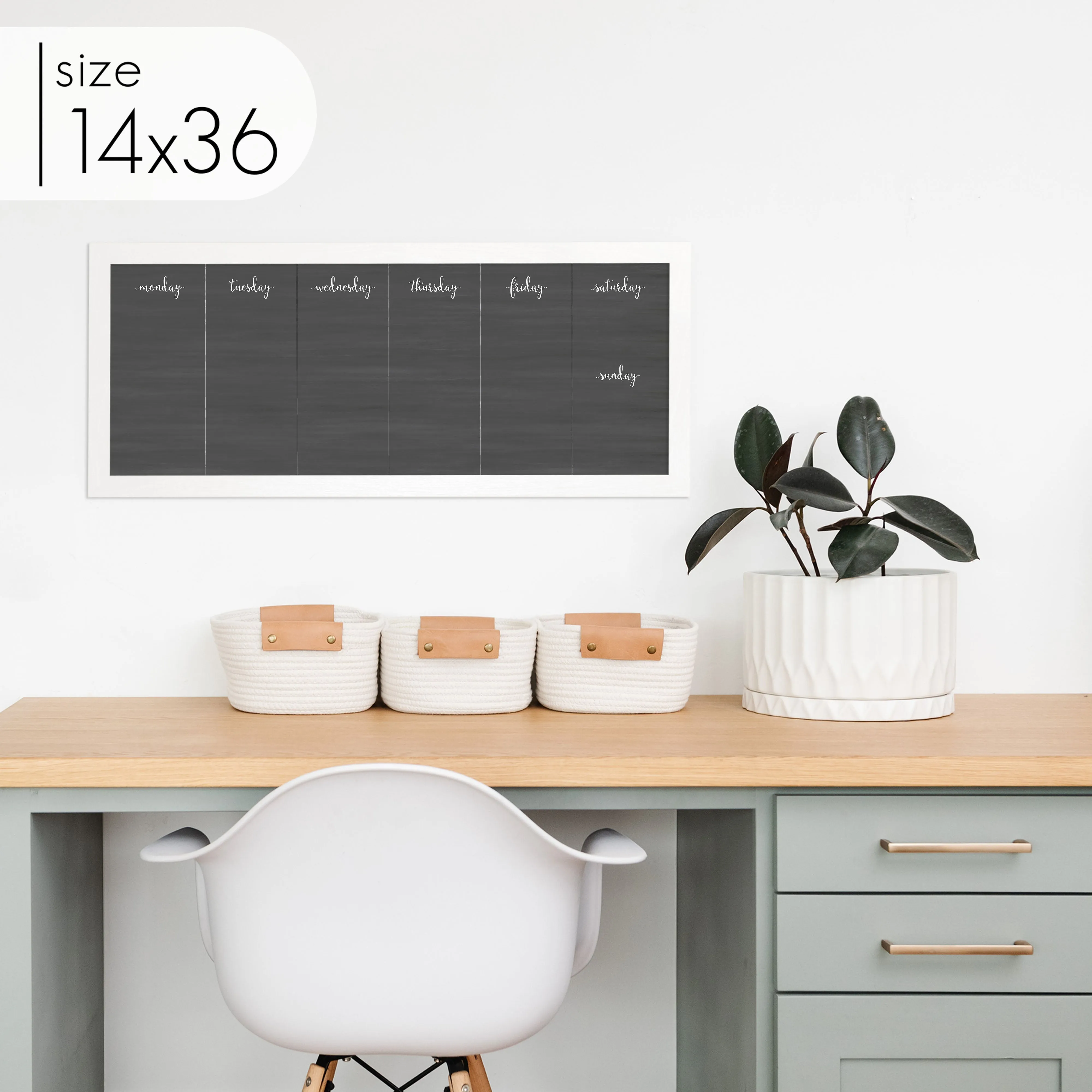 Slim Weekly Framed Chalkboard | Horizontal Knope