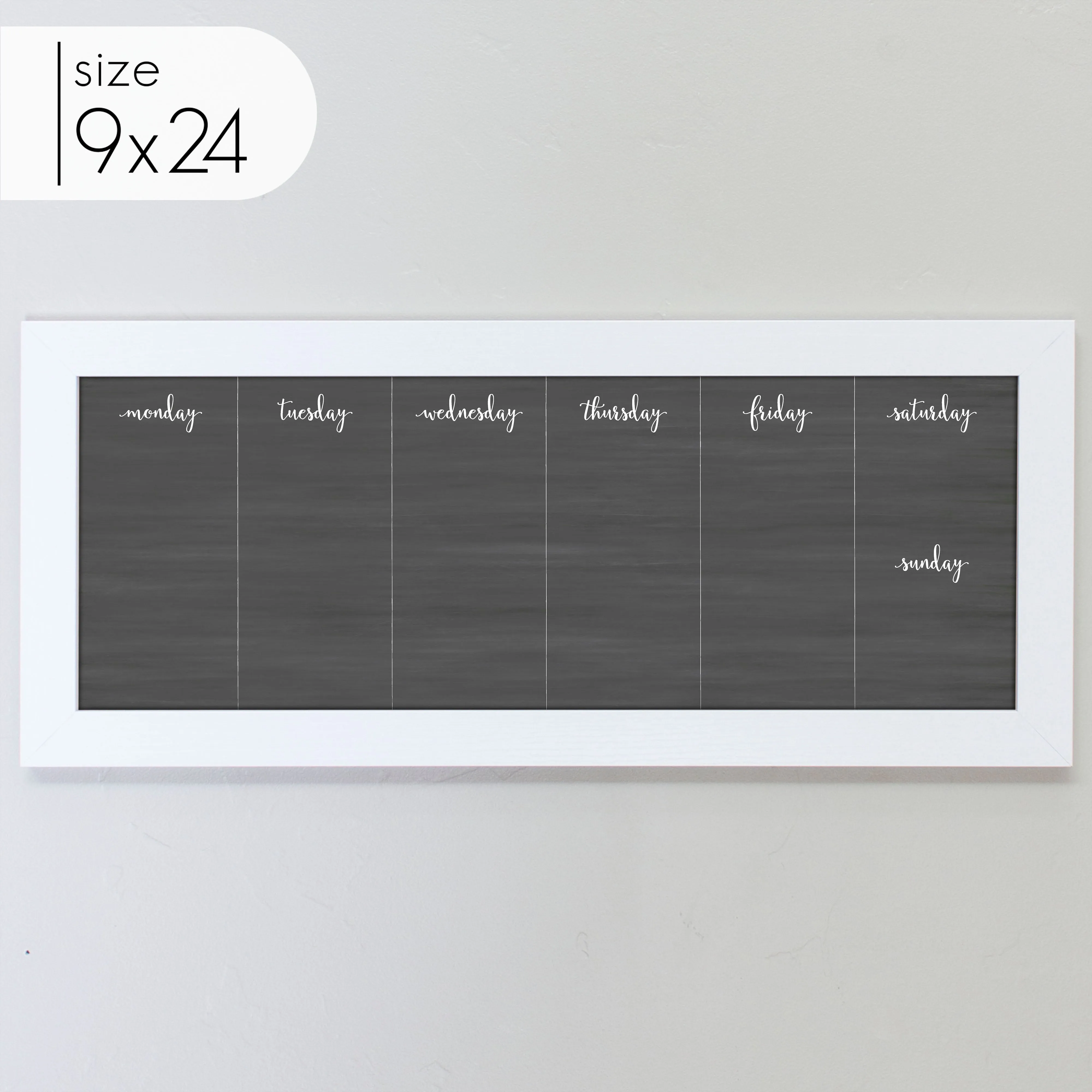 Slim Weekly Framed Chalkboard | Horizontal Knope