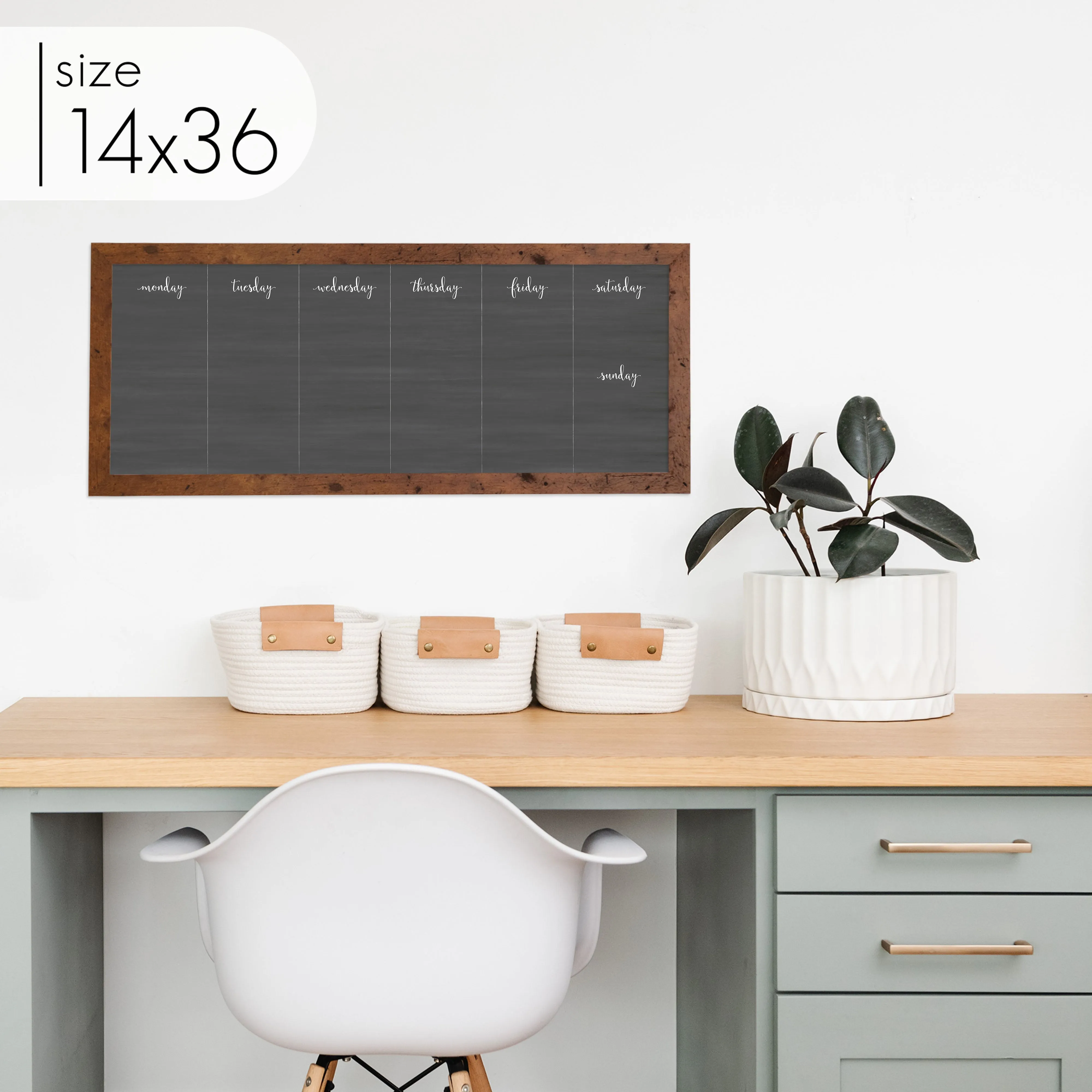 Slim Weekly Framed Chalkboard | Horizontal Knope