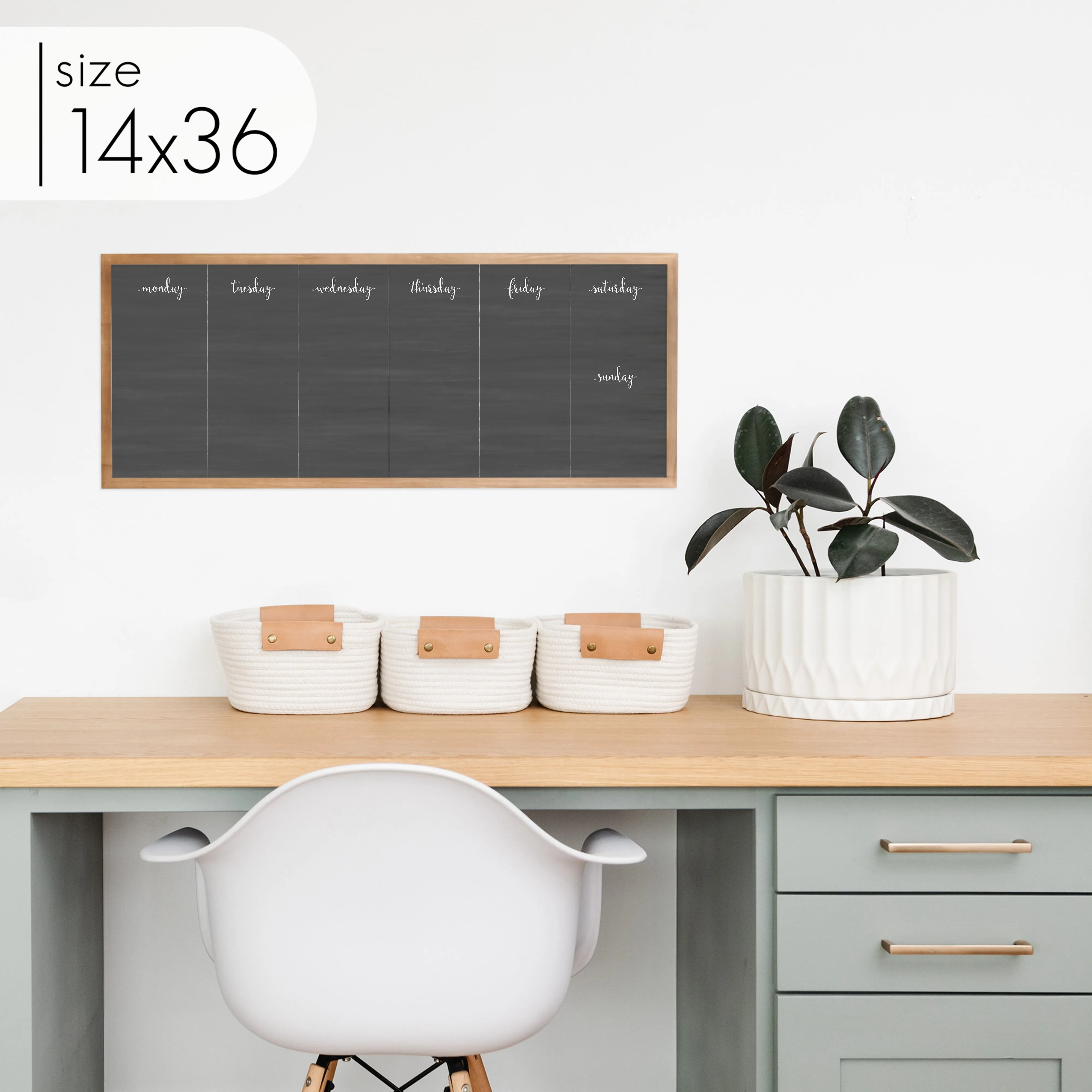 Slim Weekly Framed Chalkboard | Horizontal Knope