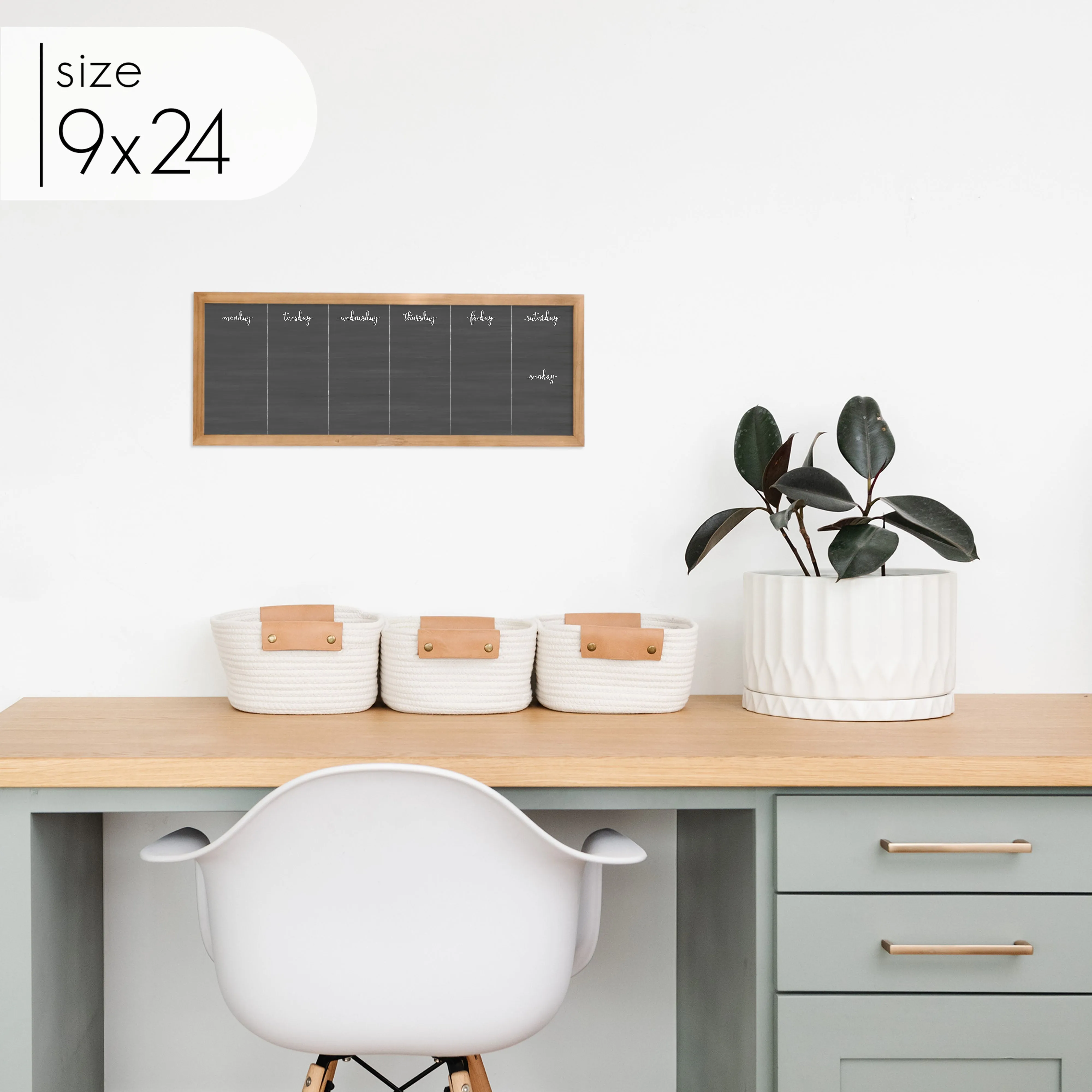 Slim Weekly Framed Chalkboard | Horizontal Knope