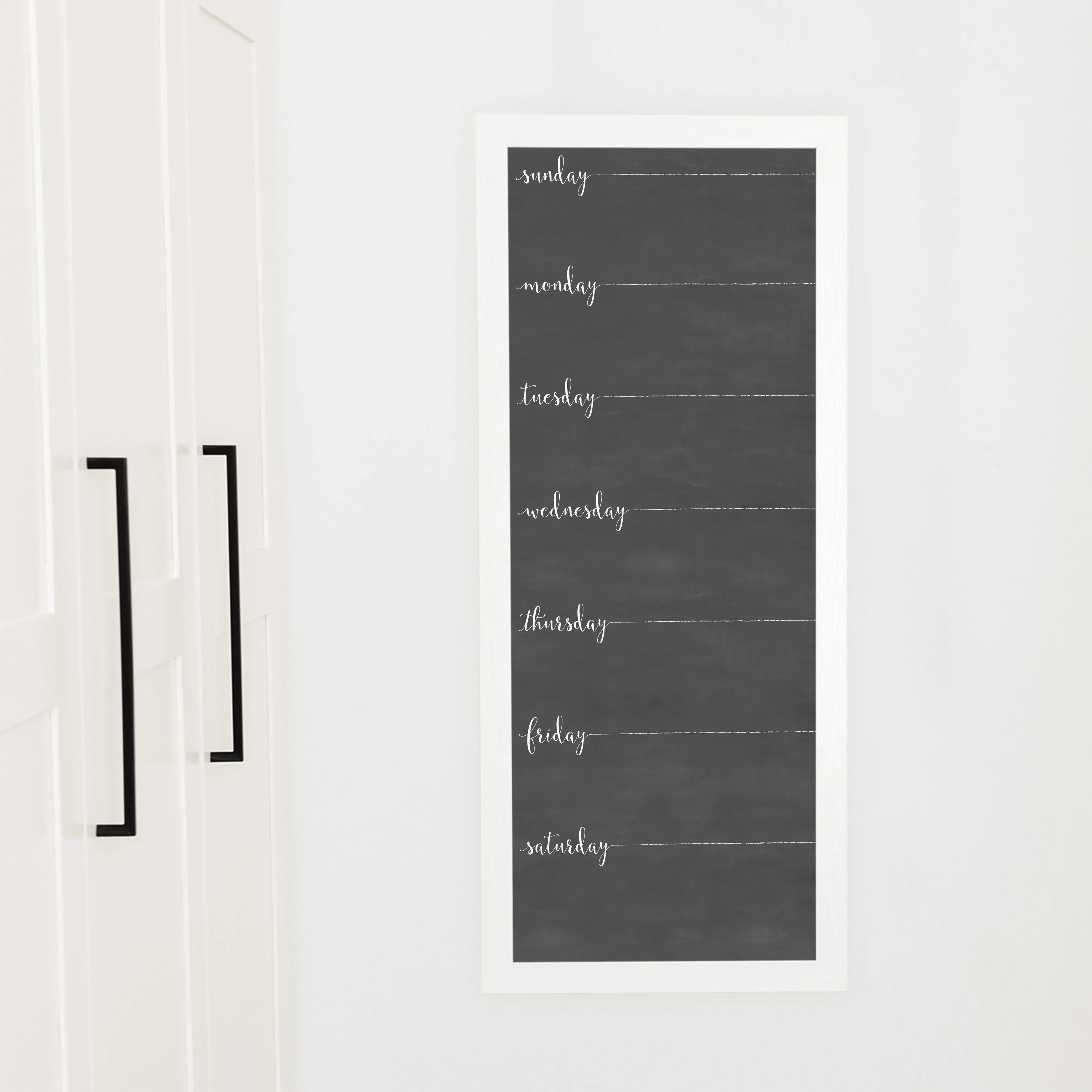 Slim Weekly Framed Chalkboard | Vertical Knope