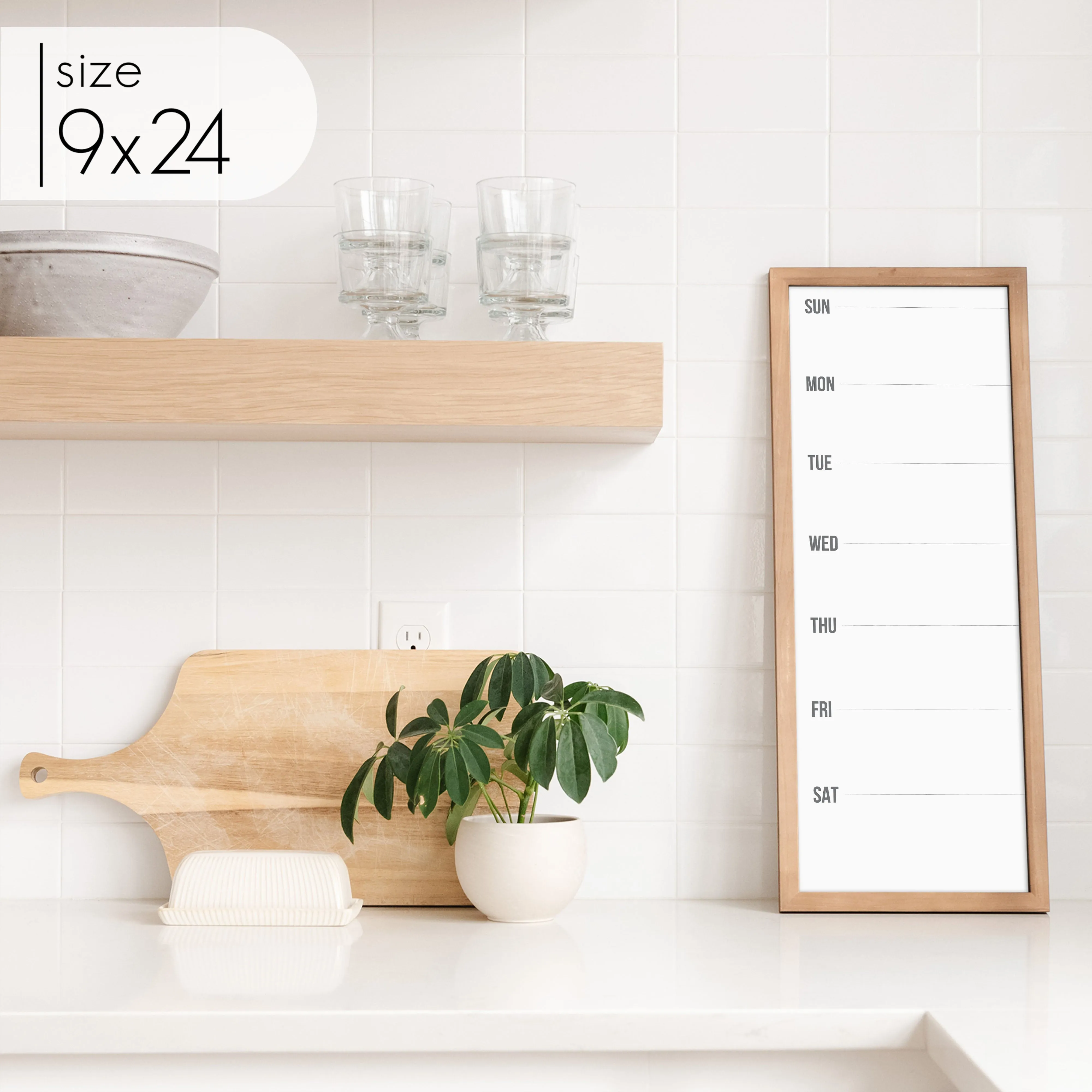 Slim Weekly Framed Whiteboard | Vertical Dwyer