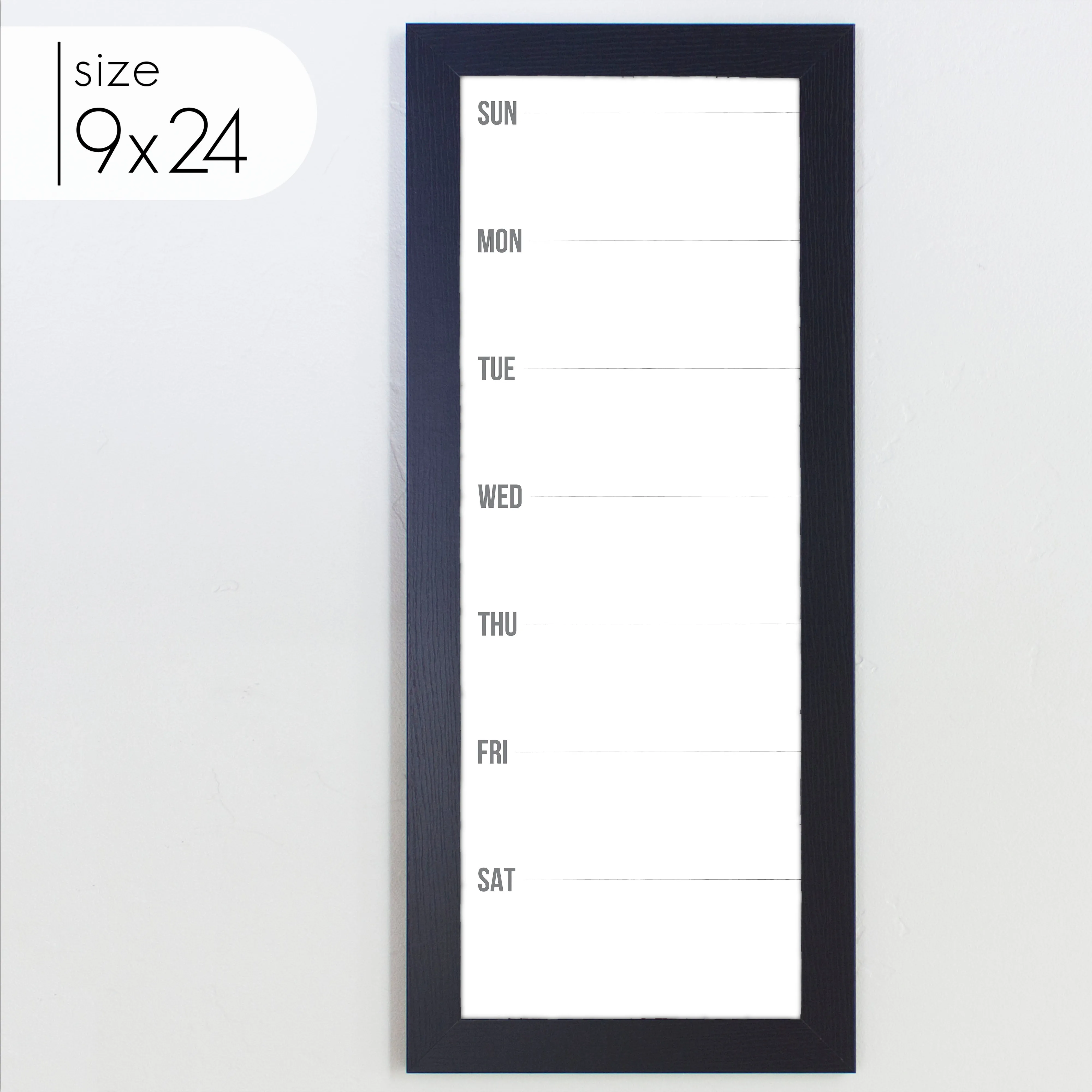 Slim Weekly Framed Whiteboard | Vertical Dwyer