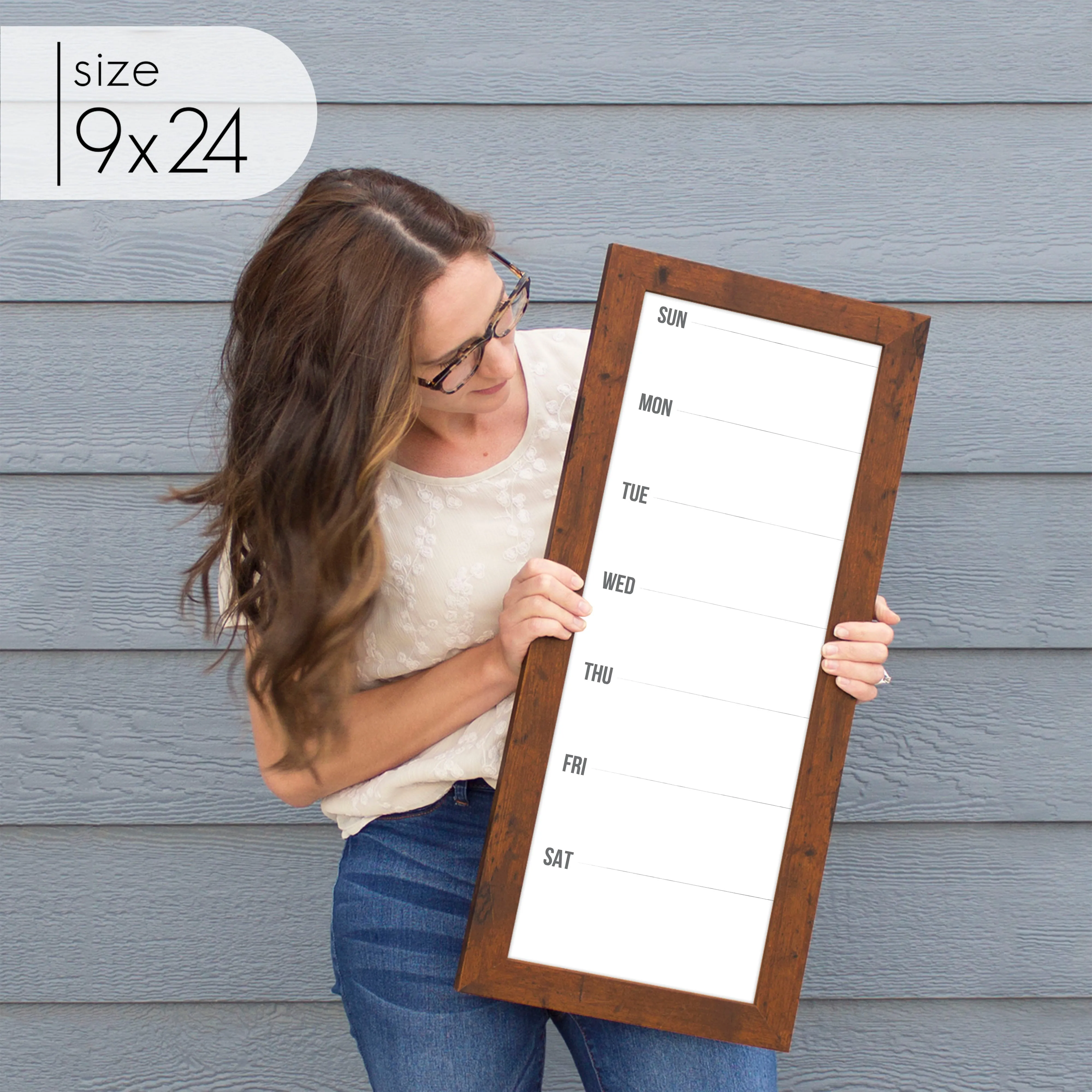 Slim Weekly Framed Whiteboard | Vertical Dwyer