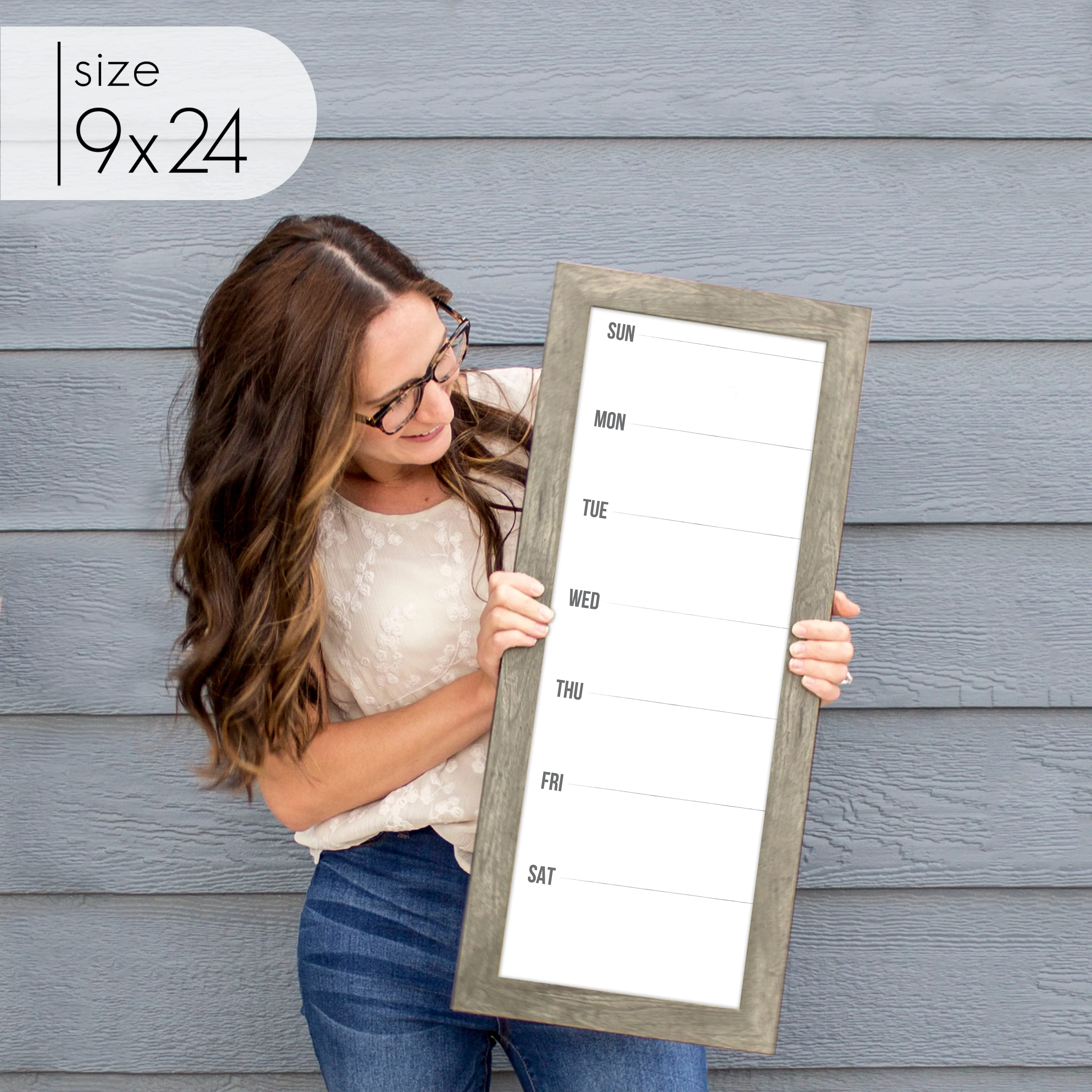 Slim Weekly Framed Whiteboard | Vertical Dwyer