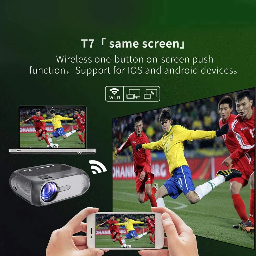 Smart Sync WiFi Home Theater LED Projector [4500 Lumens] [ Wireless Mobile Screening ] Mini Home Entertainment Cinema Projector