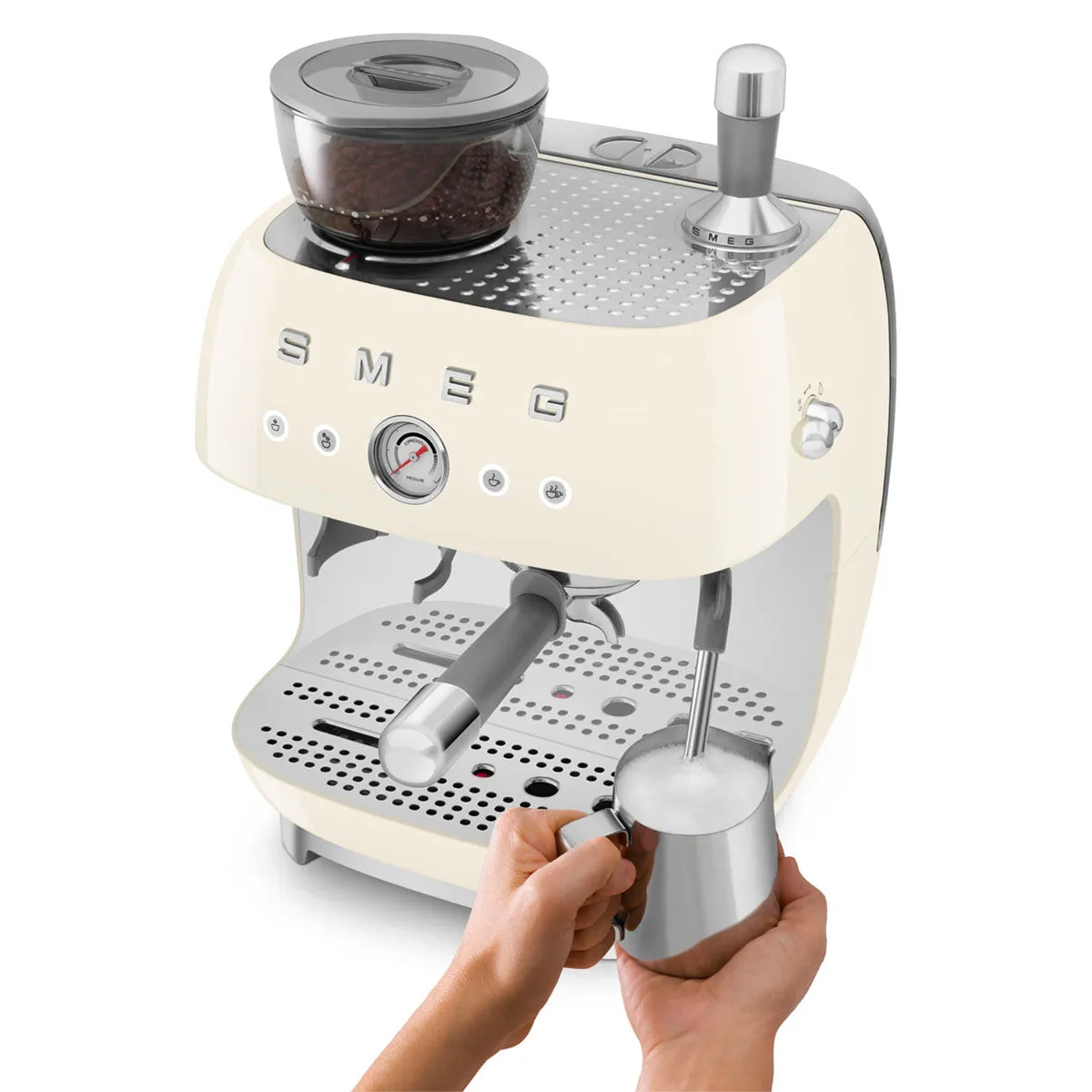 SMEG Manual Espresso Machine, Cream #EGF03CREU