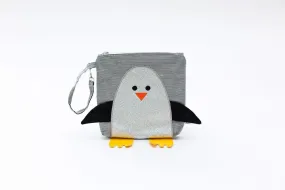 Sparkle/Plush Snack Bag - Chili Silver Glitter Penguin