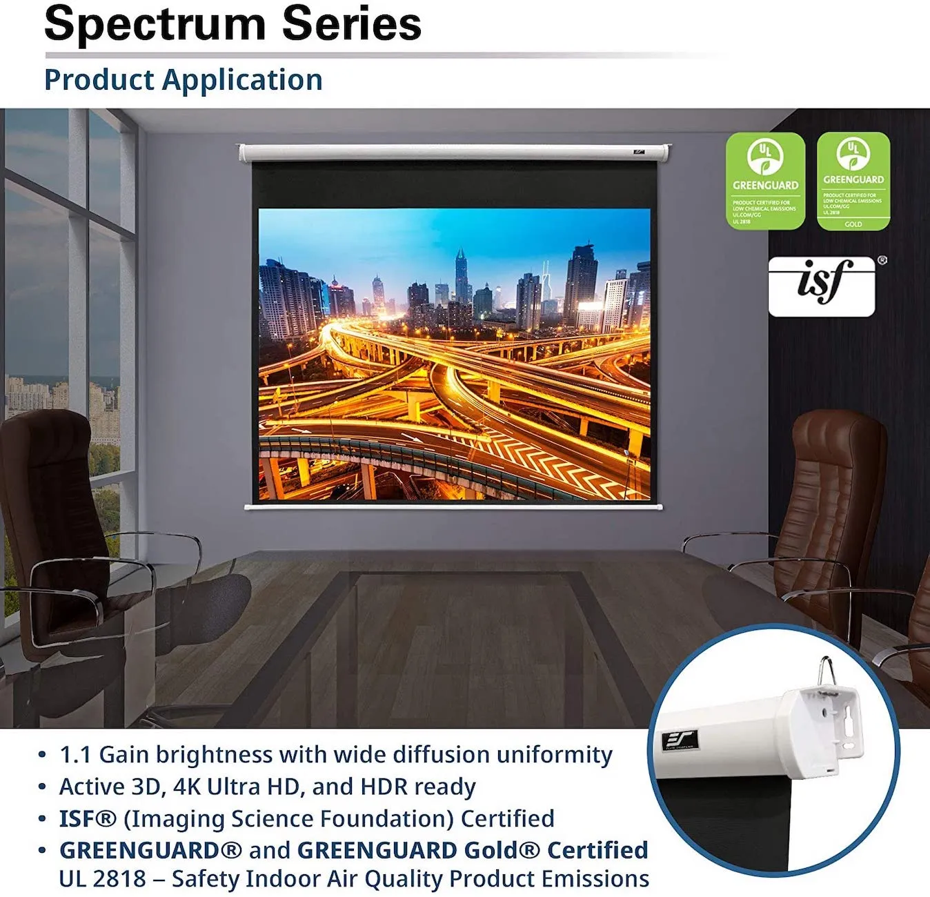SPECTRUM - ELECTRIC PROJECTION SCREENS FOR STANDARD PROJECTORS