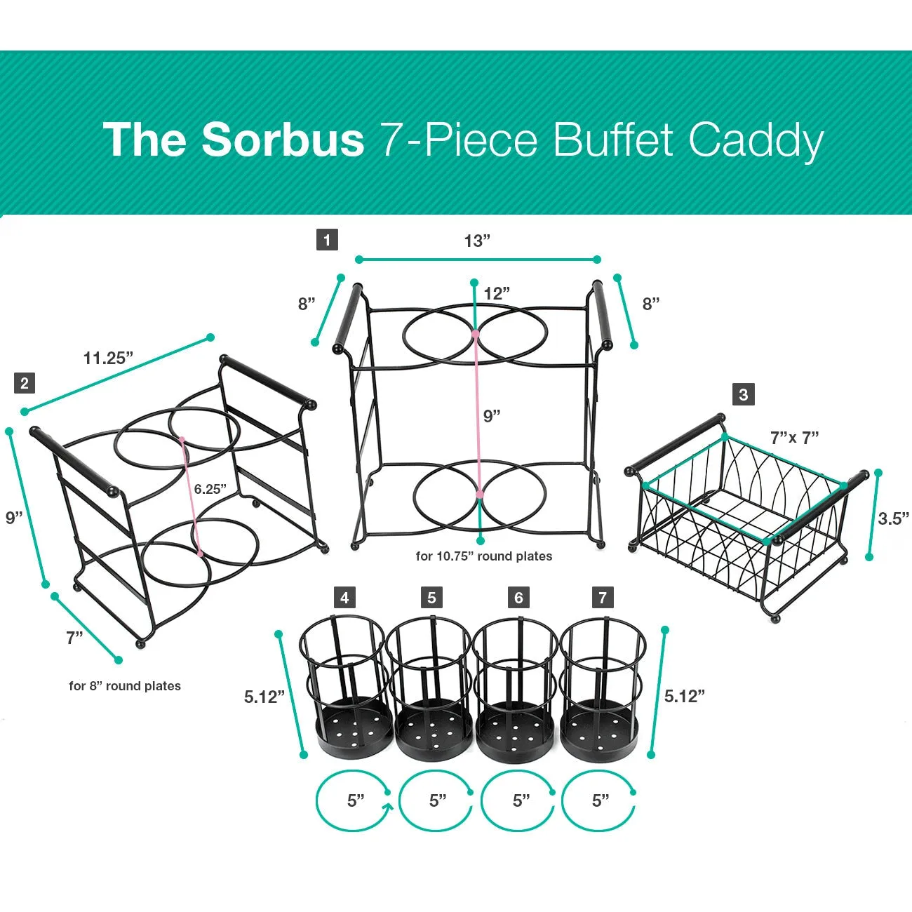 Stackable Buffet Caddy (7 Pc)