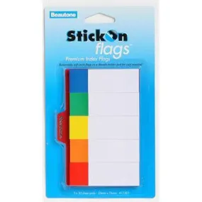 Stick On Index Flags 50 Sheets 25 X 76Mm Assorted Pack 5