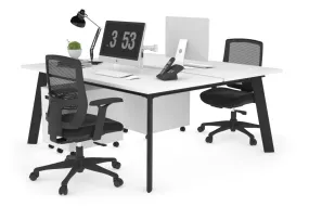 Switch - 2 Person Workstation Black Frame [1200L x 800W with Cable Scallop]