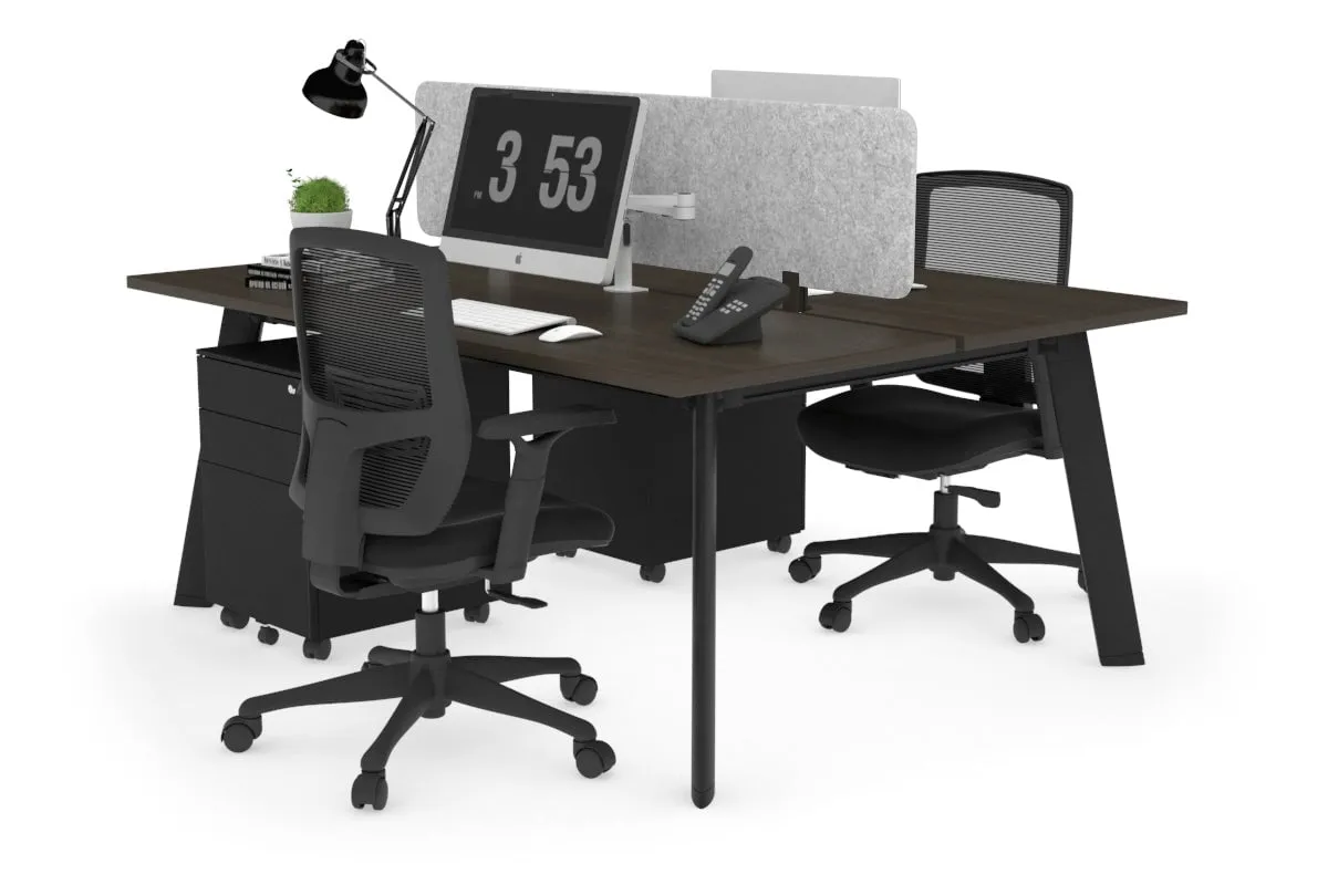 Switch - 2 Person Workstation Black Frame [1400L x 700W]