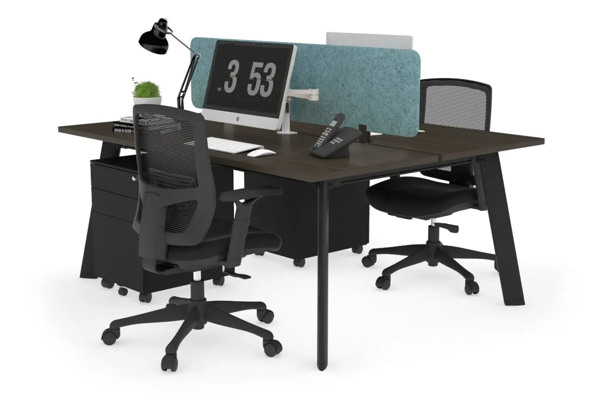 Switch - 2 Person Workstation Black Frame [1400L x 700W]