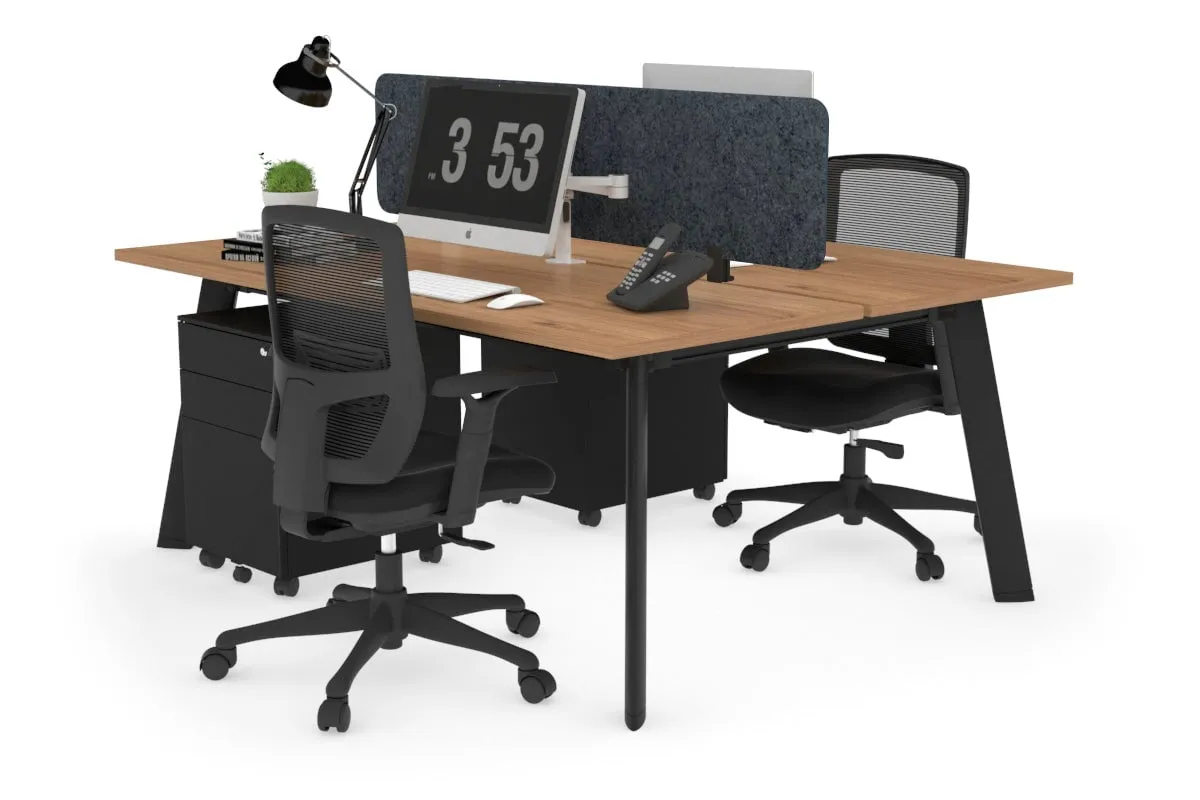 Switch - 2 Person Workstation Black Frame [1400L x 700W]