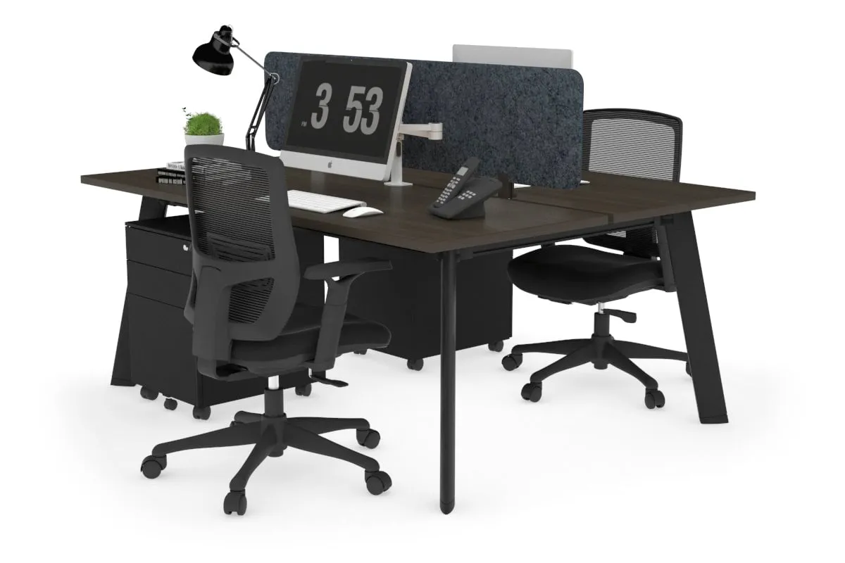 Switch - 2 Person Workstation Black Frame [1400L x 700W]