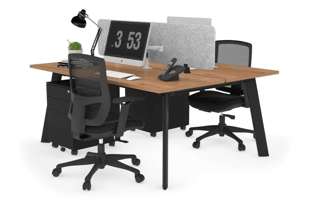 Switch - 2 Person Workstation Black Frame [1400L x 700W]