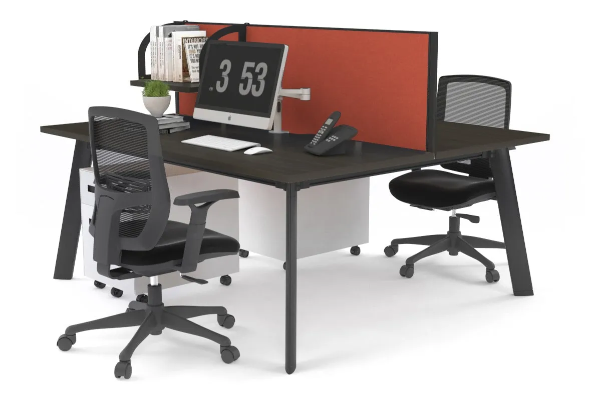 Switch - 2 Person Workstation Black Frame [1400L x 700W]