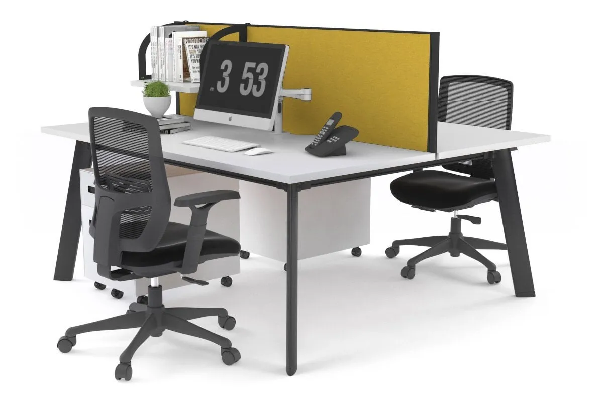 Switch - 2 Person Workstation Black Frame [1400L x 700W]